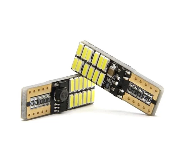 10 Adet T10 Led 12-24 Volt Park Plaka Tavan Ampulü 24 Ledli Turuncu - Resim 3