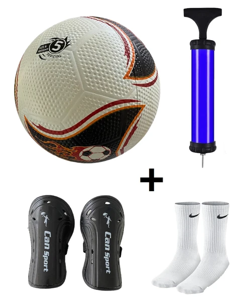 Maç Topu Dikişsiz Sert Zemin Futbol Topu Çim Topu+Tekmelik+Pompa+Çorap Seti