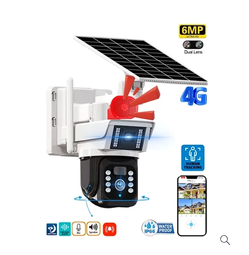 Okam-3940 6 Mp 4G Solar Dual Lens Ptz Kamera