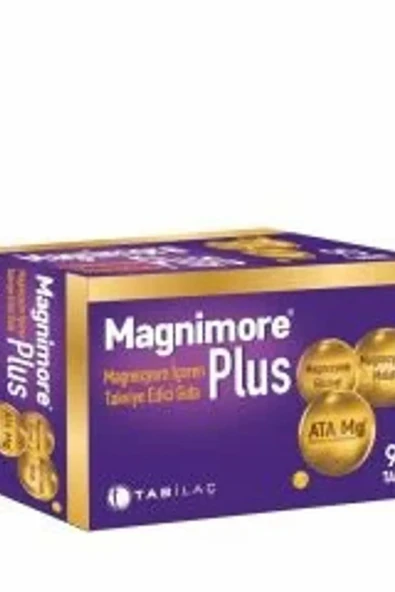 MAGNIMORE PLUS ATA TABLET, MAGNEZYUM İÇEREN TAKVİYE EDİCİ GIDA 90 TABLET