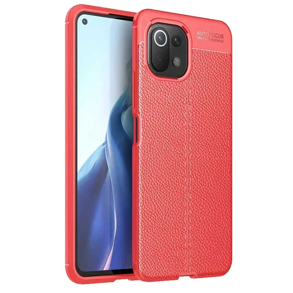 Xiaomi Mi 11 Deri Görünümlü Firo Silikon Kılıf ürün görseli 1