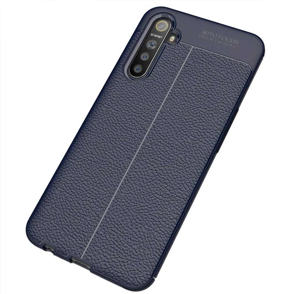 Realme XT Deri Görünümlü Firo Silikon Kılıf - Resim 4