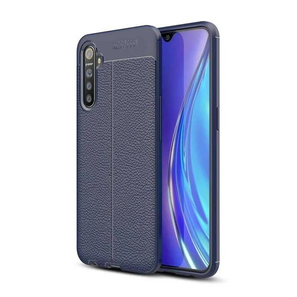 Realme XT Deri Görünümlü Firo Silikon Kılıf - Resim 3