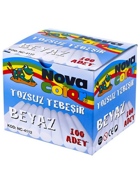 Nova Color 100lü Tozsuz Tebeşir Beyaz NC4112