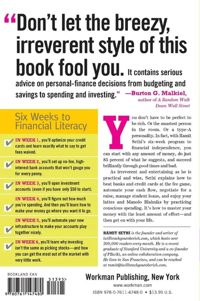 I Will Teach You To Be Rich  No guilt, no excuses - just a 6-week programme that works Ramit Sethi - Resim 2