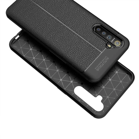Realme XT Deri Görünümlü Firo Silikon Kılıf - Resim 7