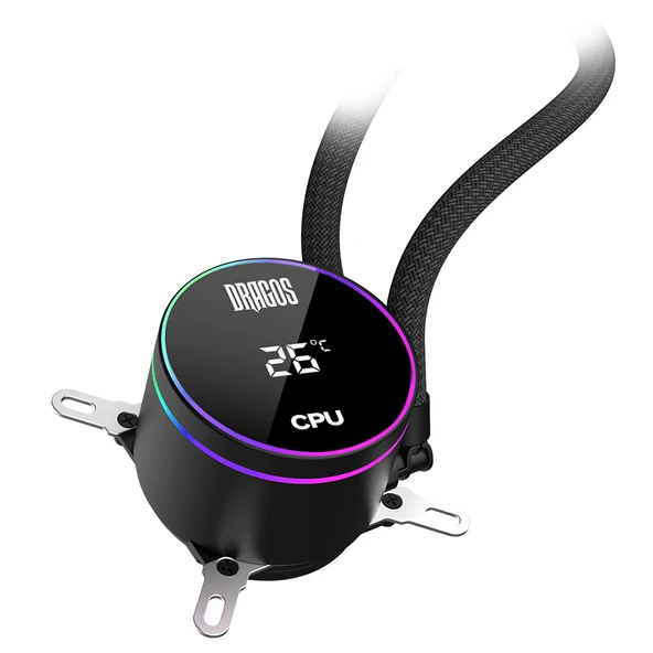 Dragos FrostBite 360 Intel-AMD 360MM Isı Göstergeli ARGB Siyah Sıvı Soğutucu - 4