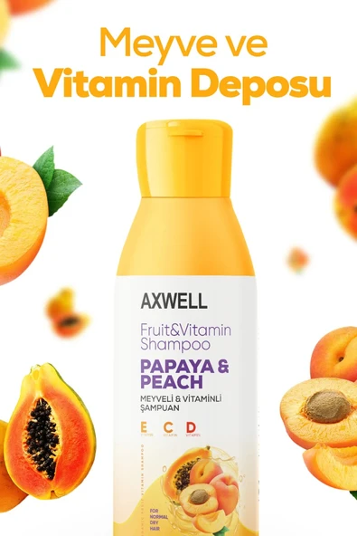 AXWELL Papaya & Şeftali Içeren Meyveli Vitaminli Şampuan - 2