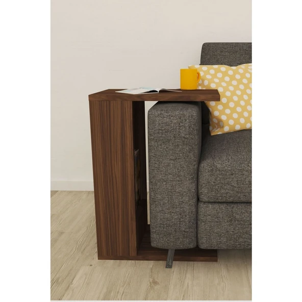 Damla Yan Sehpa Ceviz - Resim 9