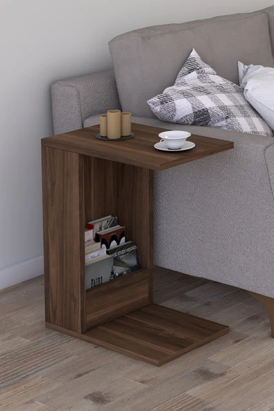 Damla Yan Sehpa Ceviz - Resim 3