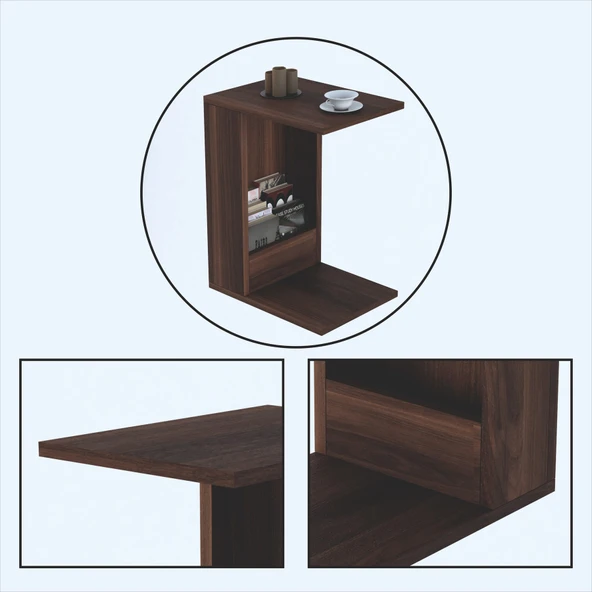 Damla Yan Sehpa Ceviz - Resim 10