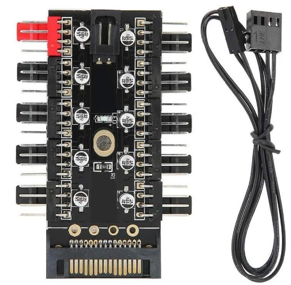 4988 10 Port Fan Power Sata Güç Switch Pwm Çoklayıcı - Resim 3