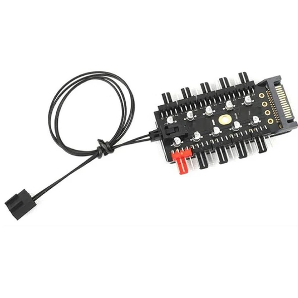 4988 10 Port Fan Power Sata Güç Switch Pwm Çoklayıcı - Resim 2