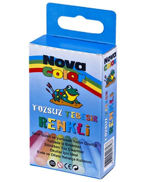 Nova Color Tozsuz Tebeşir Renkli 10lu NC4111