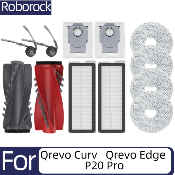 Robot süpürge aksesuarları 12 adet Roborock Qrevo Curv & Qrevo Edge P20 Pro Yedek Parçaları