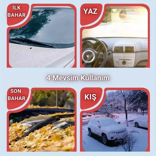 Coofbe Manyetik Oxford Kumaş Araç Ön Cam Koruyucu Branda Araç Ön Cam Güneşlik Araç Kar Don Brandası - 5