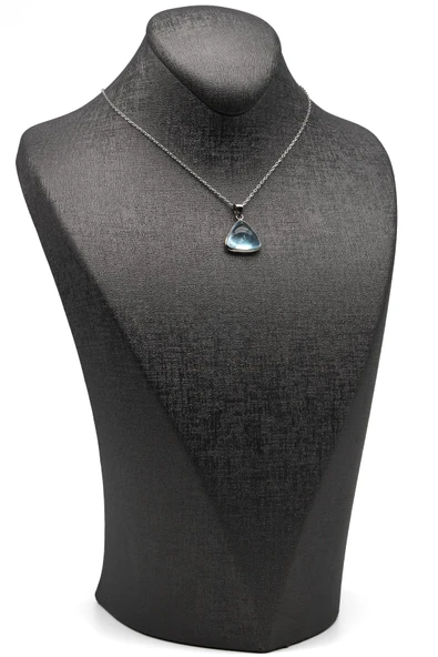 Topaz Doğal Taş 925 Ayar Gümüş Kolye - 2