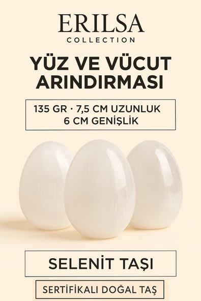 Sertifikalı Oval İri Boy Selenit Taşı – Yüz ve Vücut Arındırma & Enerji Temizleme Taşı
