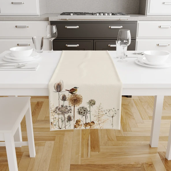 Vintage Dandelion Desenli Ranır - Runner