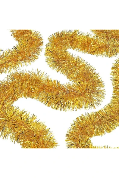 NAZENİNSTOĞU Parti Için Mega Kalın Sim Süs 2 Metre Uzunluk 10 Cm Genişlik Altın Ithal