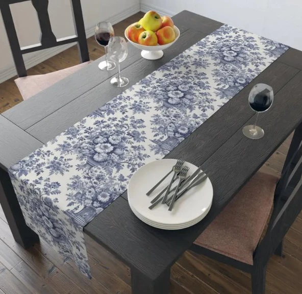 Chinoiserie Mavi Desen Ranır - Runner - 2