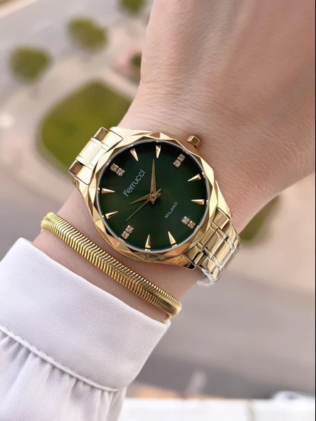 Ferrucci Çelik Kordon 2 Yıl Garantili Yeni Sezon 30 Mt Suya Dayanıklı Kadın Kol Saati BFC.14215.06 - Resim 2