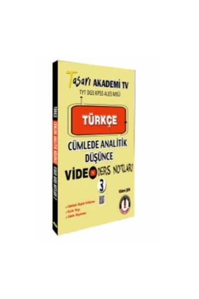 TASARI EĞİTİM YAYINLARI Tasarı Türkçe Cümlede Analitik Video Ders Notları 3