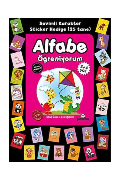 BEYAZ PANDA YAYINLARI Stickerlı 3+4 Yaş Alfabe Öğreniyorum / Beyaz Panda Yayınları / Pedagog Afife Çoruk