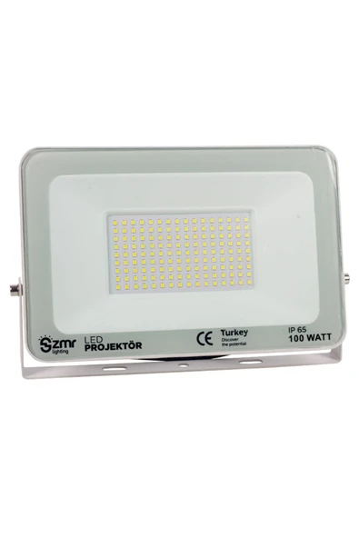 KUZGUN TİCARET 100 WATT - 220 VOLT 6500K IP65 150* IŞIK AÇISI BEYAZ SLİM KASA LED PROJEKTÖR (4767) - Kuzgun Ticaret