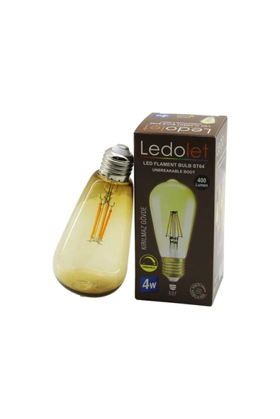 KUZGUN TİCARET LEDOLET ST-064 4W - E27 RUSTİK AMPUL 400LUMEN (4767) - Kuzgun Ticaret