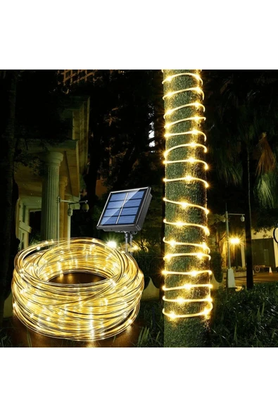 KUZGUN TİCARET 10m 100 Led Solar Led Işık Gün Işığı - Kuzgun Ticaret