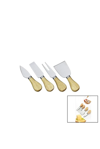 KUZGUN TİCARET 4 PARÇA PEYNİR BIÇAK SETİ CHEESE KİNFE SET (4767) - Kuzgun Ticaret