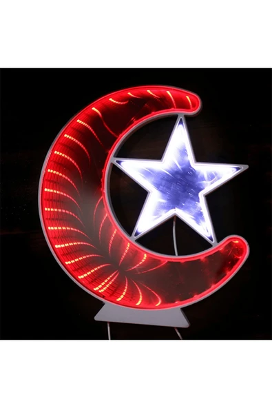 KUZGUN TİCARET Ay Yıldız Işık Pano Türk Bayrağı Bigem Bm-079 - Kuzgun Ticaret