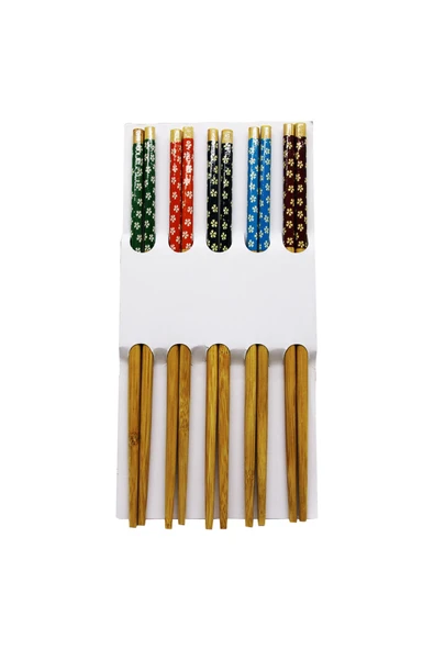 KUZGUN TİCARET BAMBOO CHOPSTİCKS DESENLİ BAMBU 10 PARÇA STICK ÇİN ÇUBUK SUŞİ KAŞIK (4767) - Kuzgun Ticaret