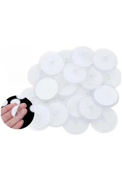 KUZGUN TİCARET 20 Adet Şeffaf Yuvarlak 3 Cm Çaplı Güçlü Disk Yapışkanlar Kuzgun Ticaret