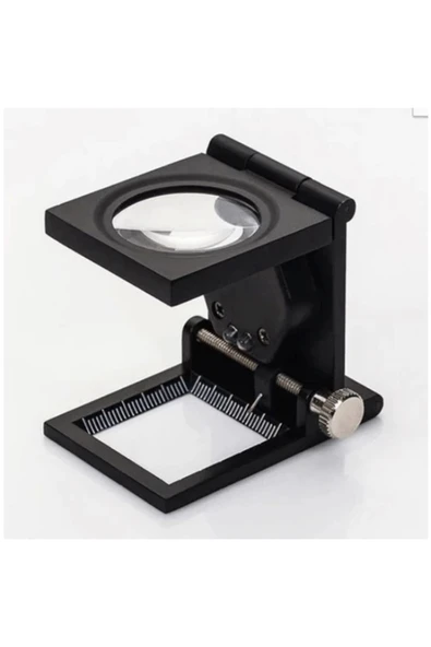 KUZGUN TİCARET -28x28 Mm Katlanır Sayaçlı Metal Lüp, 2 Led Işıklı Büyüteç Tekstil Th9005a Kuzgun Ticaret
