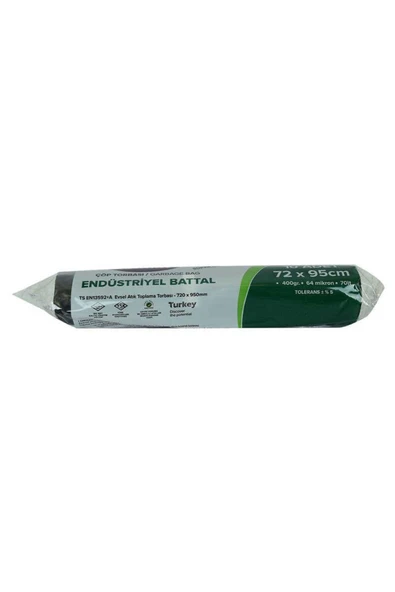 KUZGUN TİCARET Çöp Torbası Battal Boy 72x95Cm 400Gr 64Mikron 70Lt Siyah Rulo 10 Adet
