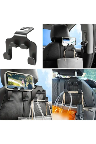 KUZGUN TİCARET Oto Koltuk Arkası Düzenleyici Organizer Askılıklı Telefon,Tablet Tutucu (4767) - Kuzgun Ticaret
