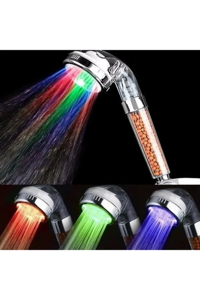 KUZGUN TİCARET Renk Değiştiren Led Işıklı Su Tasarruflu Basınçlı Duş Başlığı Kuzgun Ticaret