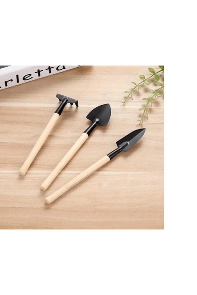 KUZGUN TİCARET Mini Kazma Kürek Tırmık Seti - Portatif - Kuzgun Ticaret