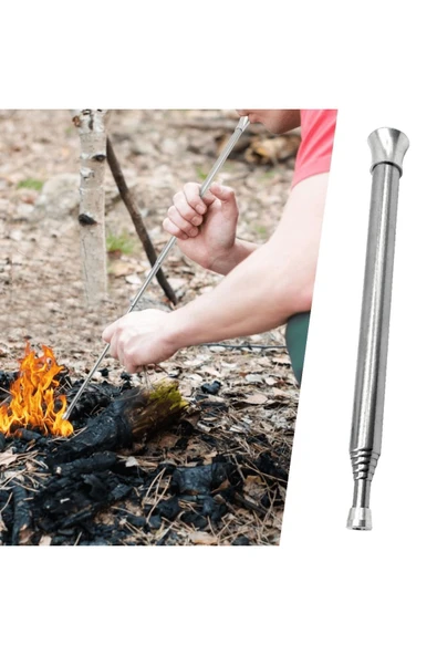KUZGUN TİCARET Teleskopik Ateş Başlatıcı Outdoor Üfleme Borusu 63 Cm Kuzgun Ticaret