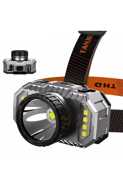 KUZGUN TİCARET Ps-010 800 Lümen Şarj Göstergeli Cob Led Usb'li Şarjlı Kafa Lambası - Kuzgun Ticaret