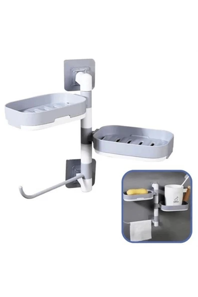 KUZGUN TİCARET Çoklu Sabun Tutucu Fonksiyonel Banyo Sabunluk Kuzgun Ticaret
