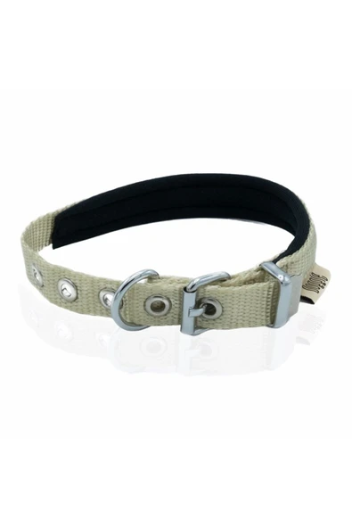 KUZGUN TİCARET Softlu Köpek Boyun Tasması 2 cm x 45 cm Haki