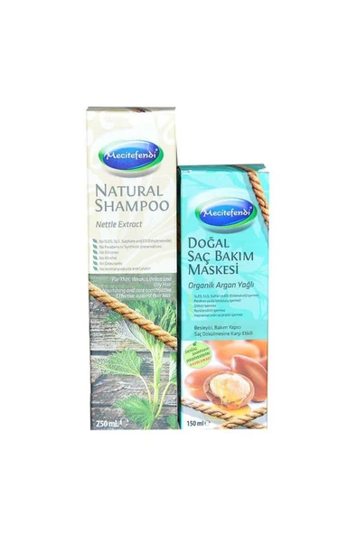 KUZGUN TİCARET Isırgan Şampuan 250 ML + Argan Yağlı Saç Maskesi 150 ML - 1
