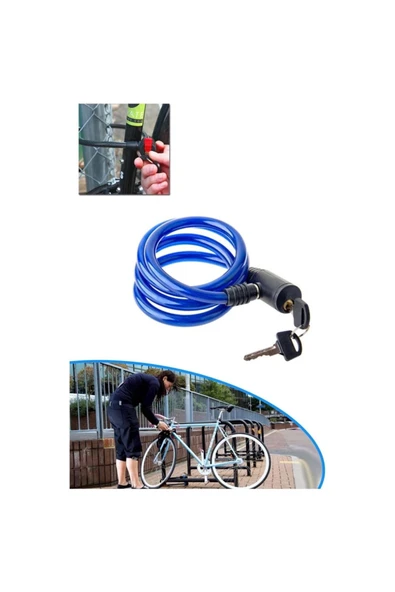 KUZGUN TİCARET Bisiklet Kilidi Anahtarlı 11.5mm X 85cm - Kuzgun Ticaret
