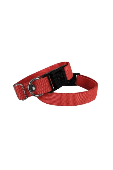 KUZGUN TİCARET Köpek Tasması Dokuma 2 cm - Min: 30 cm - Max: 50 cm Kırmızı