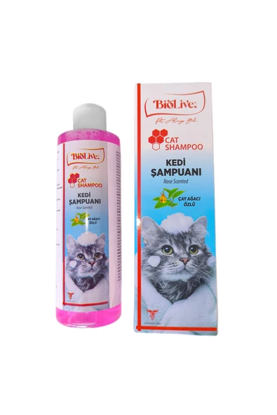 KUZGUN TİCARET Biolive Çay Ağacı Özlü Kedi Şampuanı 200ml