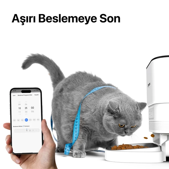 Xenon Smart Akıllı Otomatik Mama Kabı 4 Lt, Mobil Uygulama Kontrolü Paslanmaz Çelik X8612 - 3