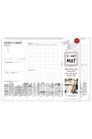 KUZGUN ONLİNE SHOP Funny Mat - Çalışma Masam (Business Planer - Büyük Boy) - 68x48cm - 1